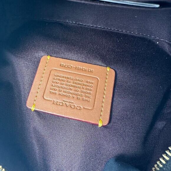 Coach Mini Rowan Crossbody Bag In Signature Leather IN Black - Picture 12 of 13